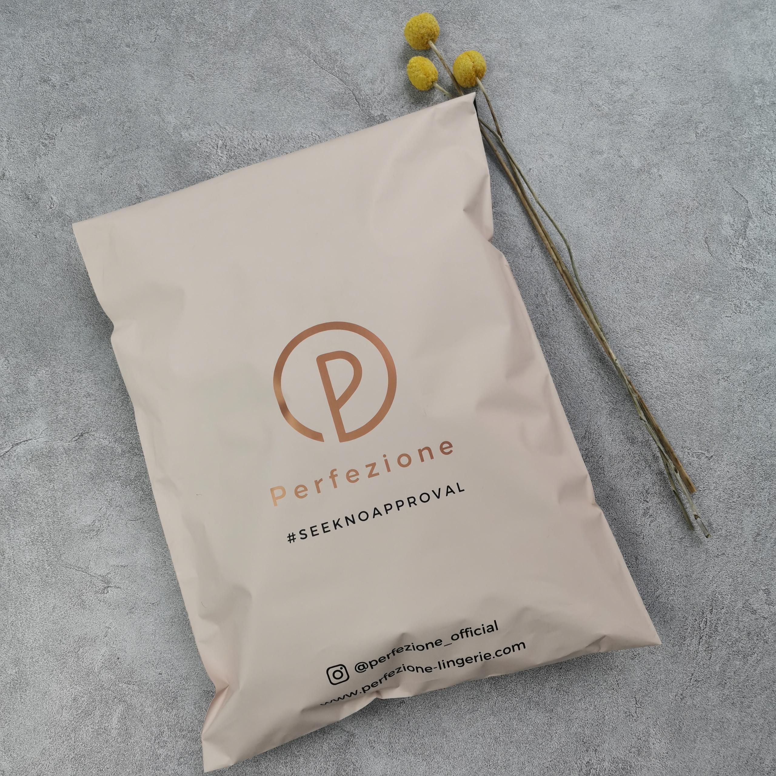 biodegradable wholesale high quality peach custom printed rose logo poly pack mailers plastic packaging bag for clothing