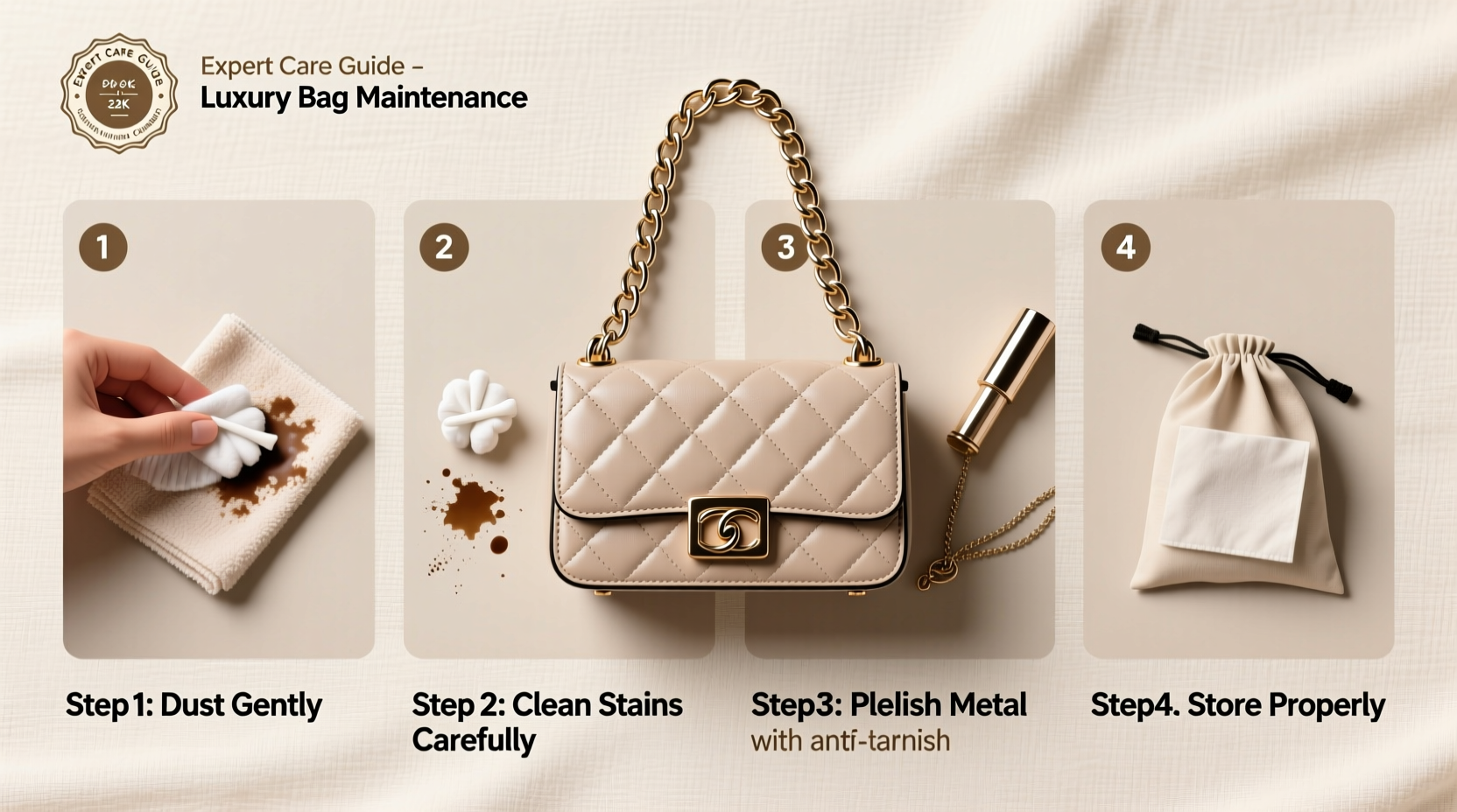 the ultimate step by step guide to properly cleaning and caring for your chain underarm bag