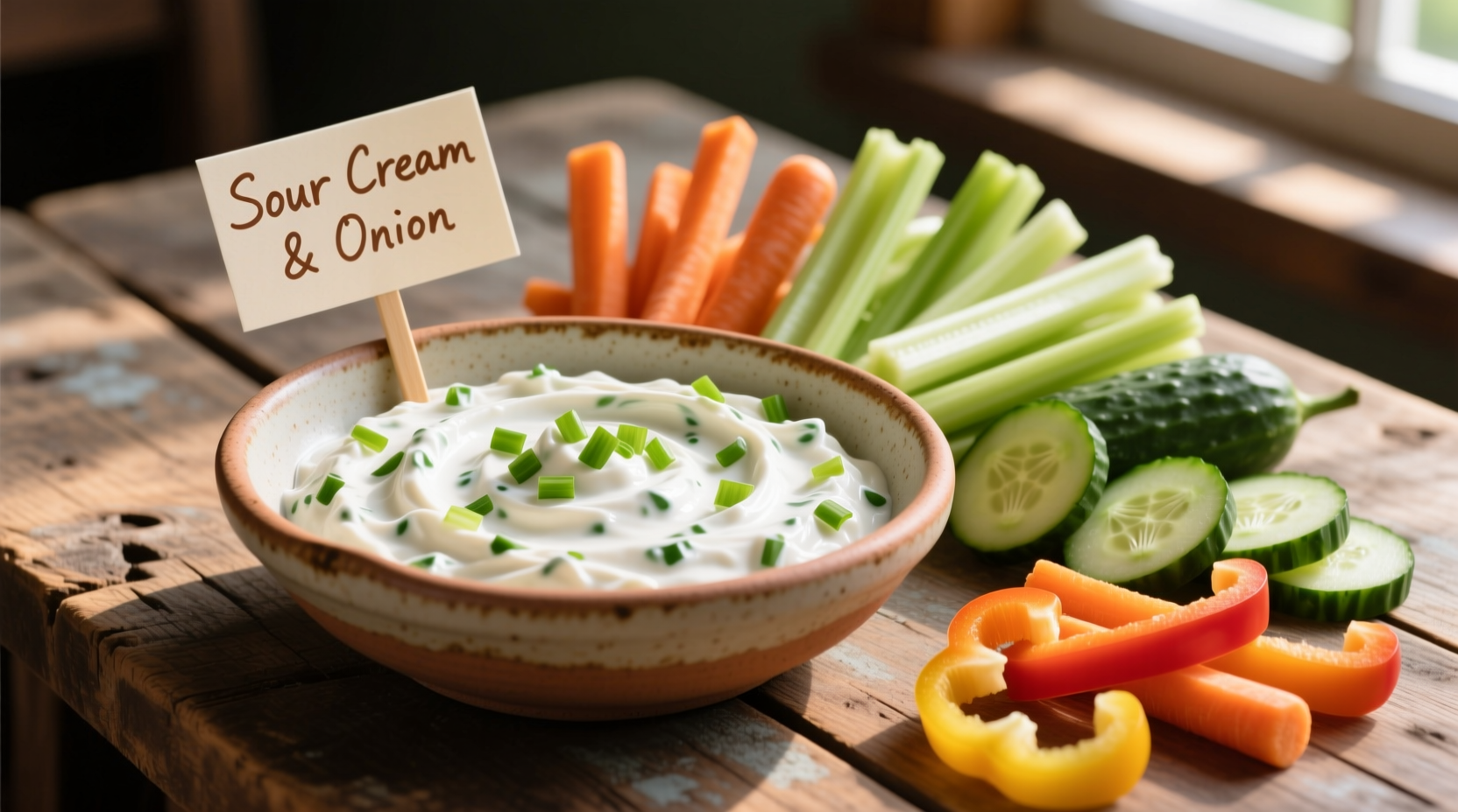 Trempette ranch maison avec légumes crus pour dipping