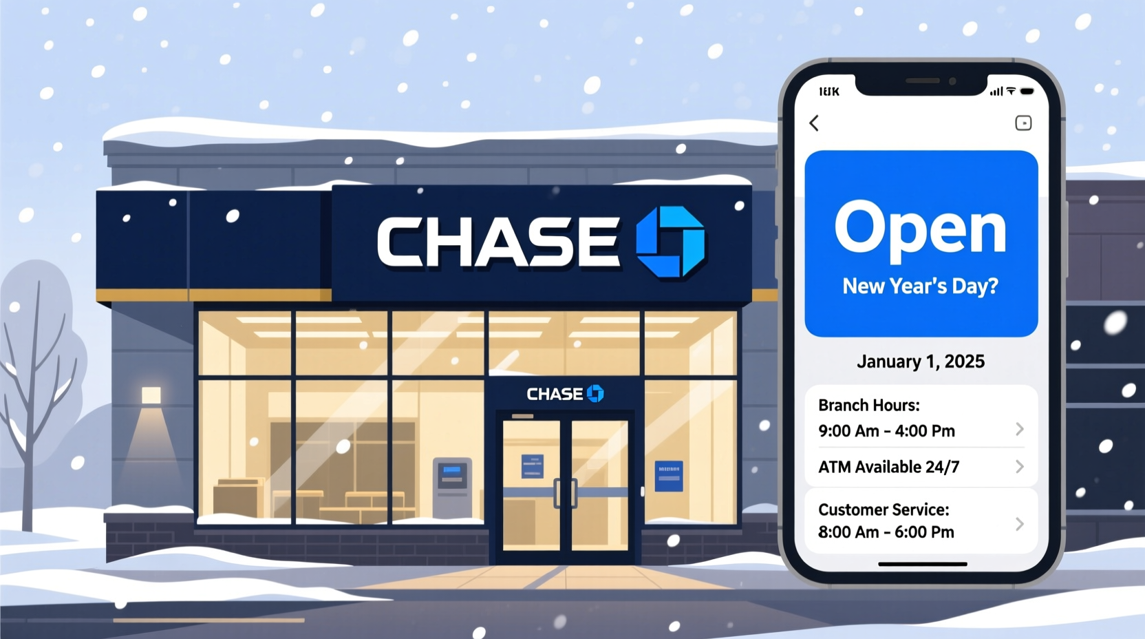 is chase open on new years day