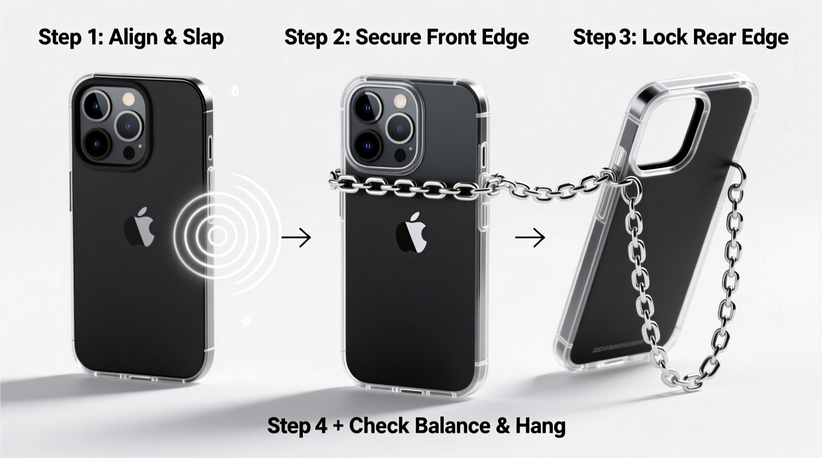 step by step guide to securely installing a chain phone case on your iphone