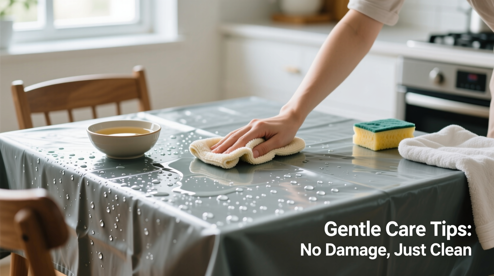 effective and easy ways to clean a waterproof dining tablecloth without damage