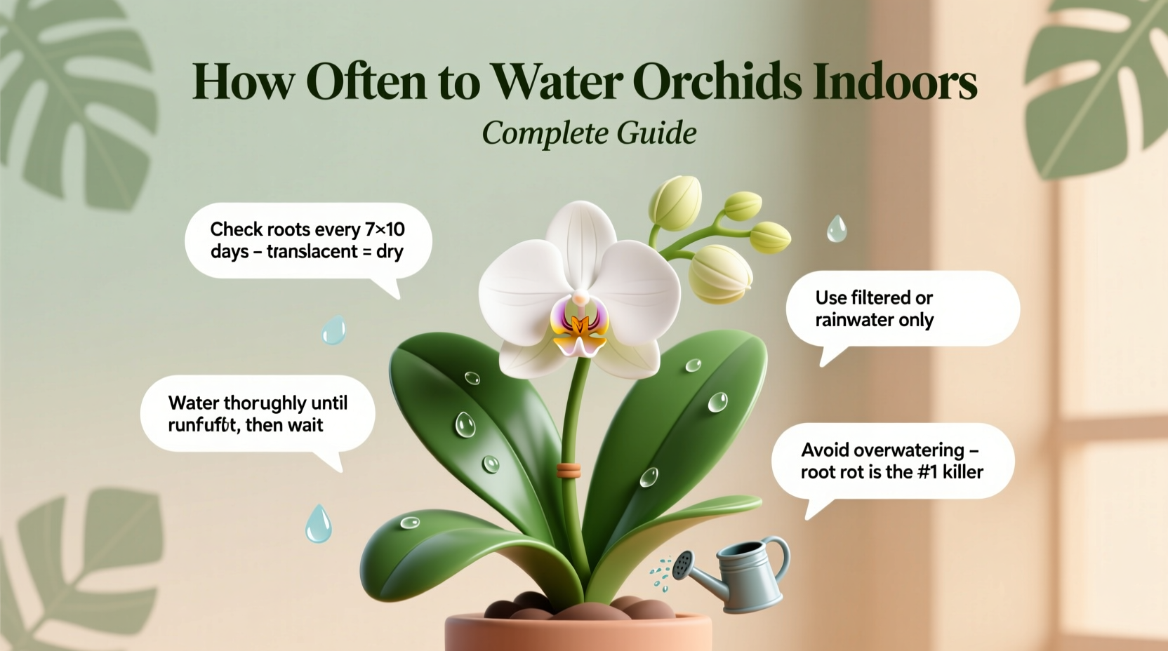 how often to water orchids indoors