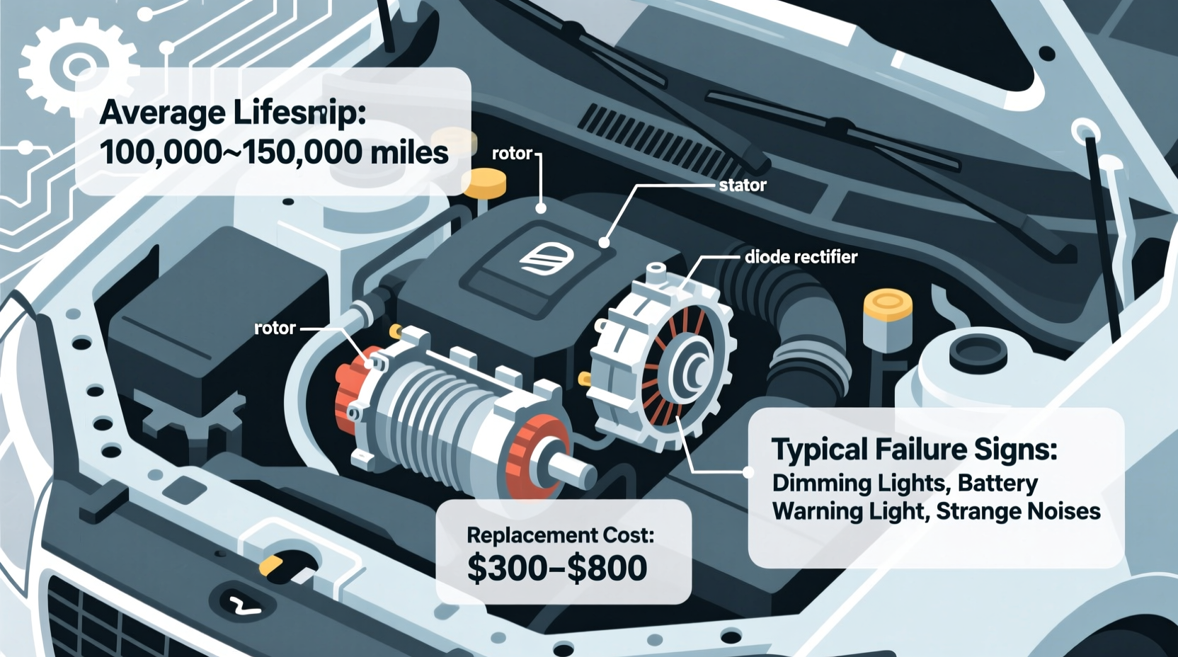 how long does an alternator last in a car