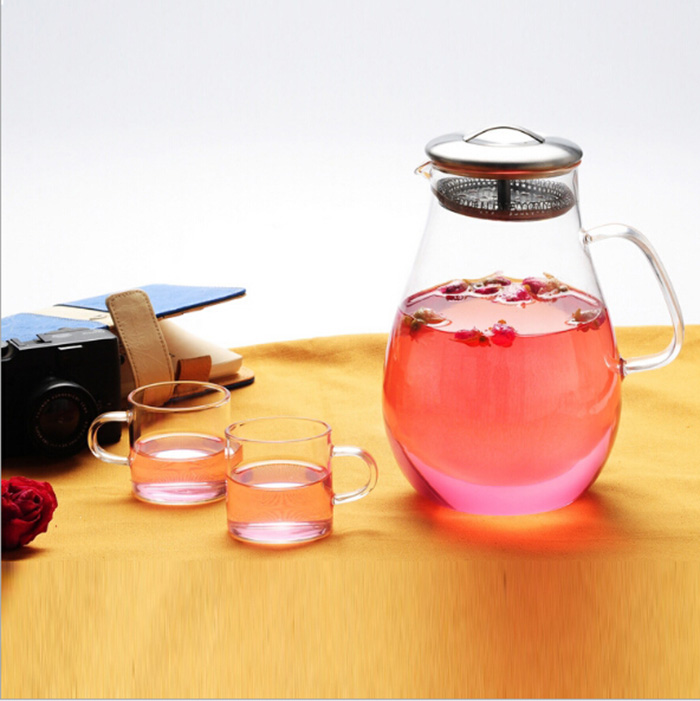 Heat-resistance Glass Tea Pot Kettle Set Clear High Quality Glass Pitcher Heat-resisting Jug