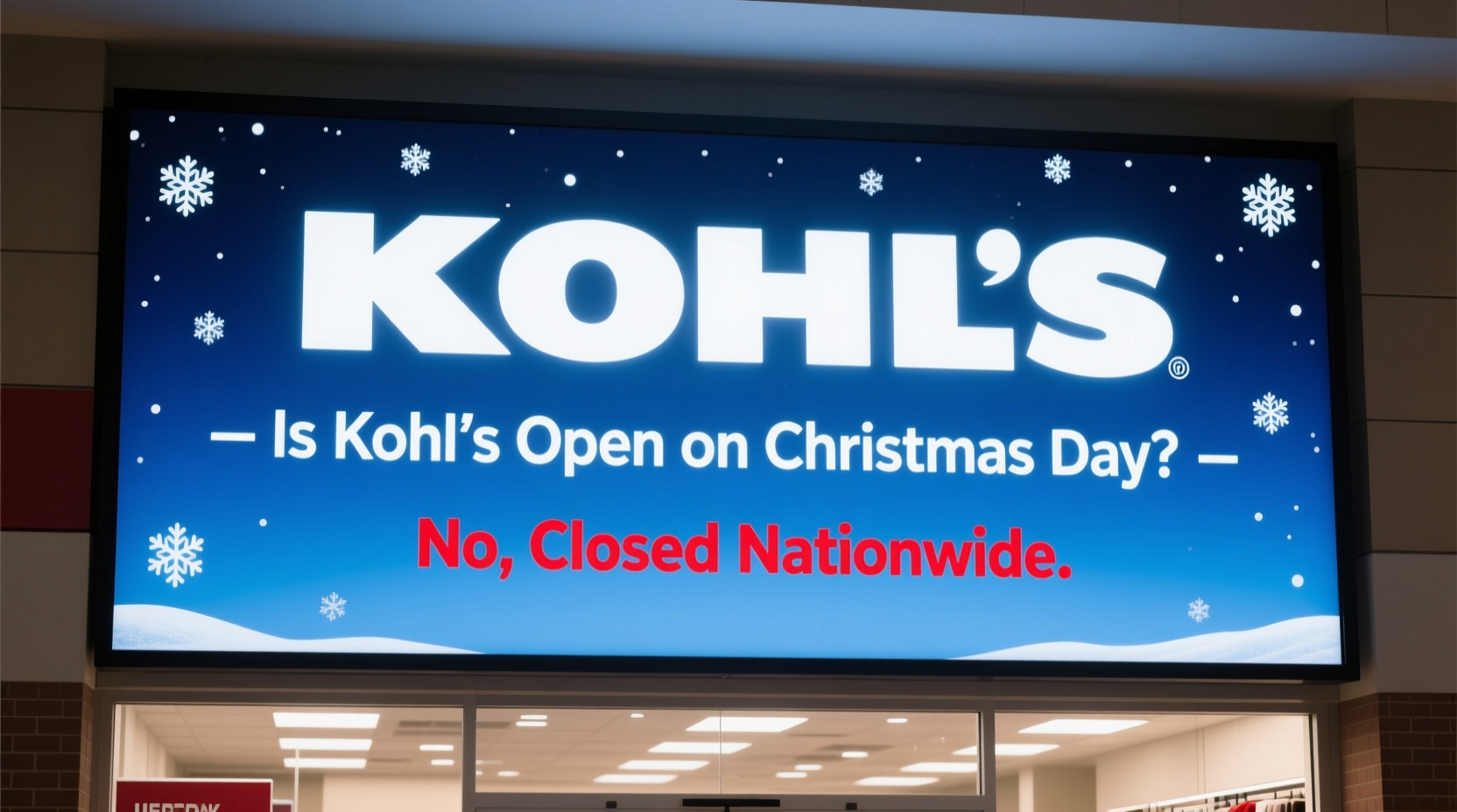 is kohls open on christmas day