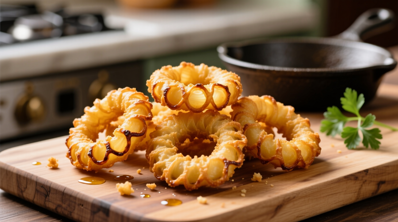 Golden fried onion rings with perfect crispiness