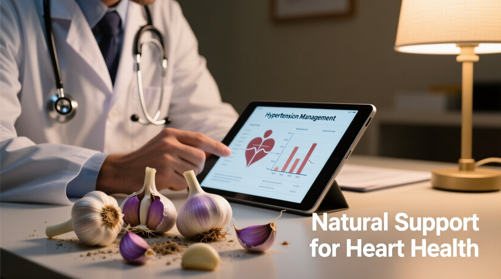 Garlic cloves next to medical consultation