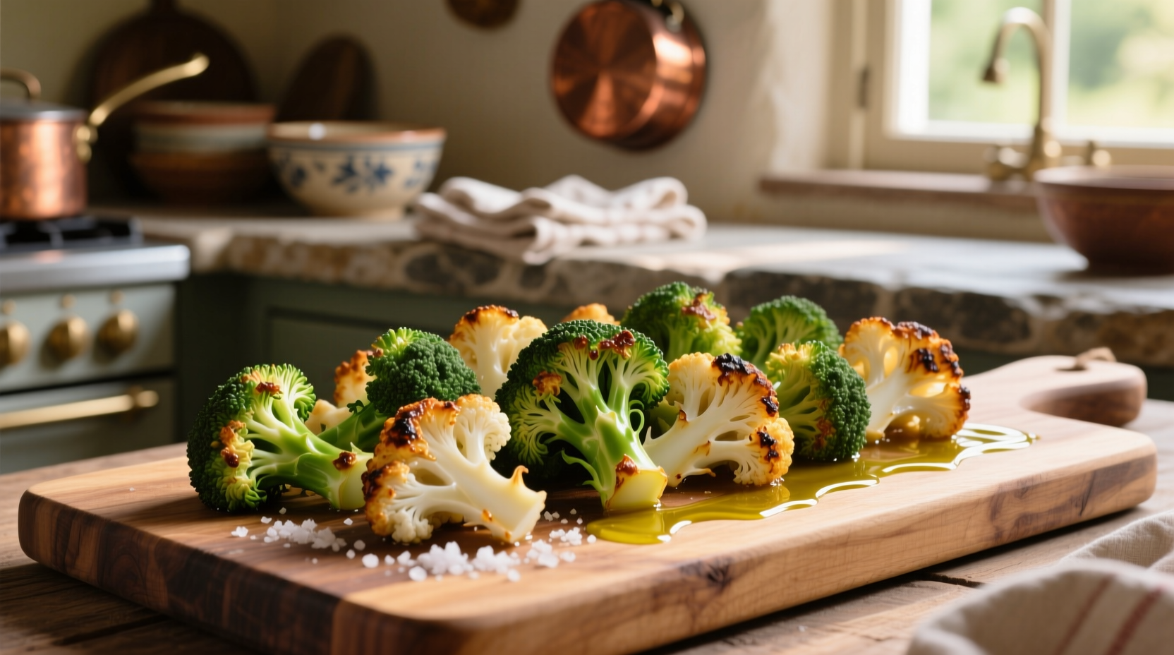roast broccoli and cauliflower