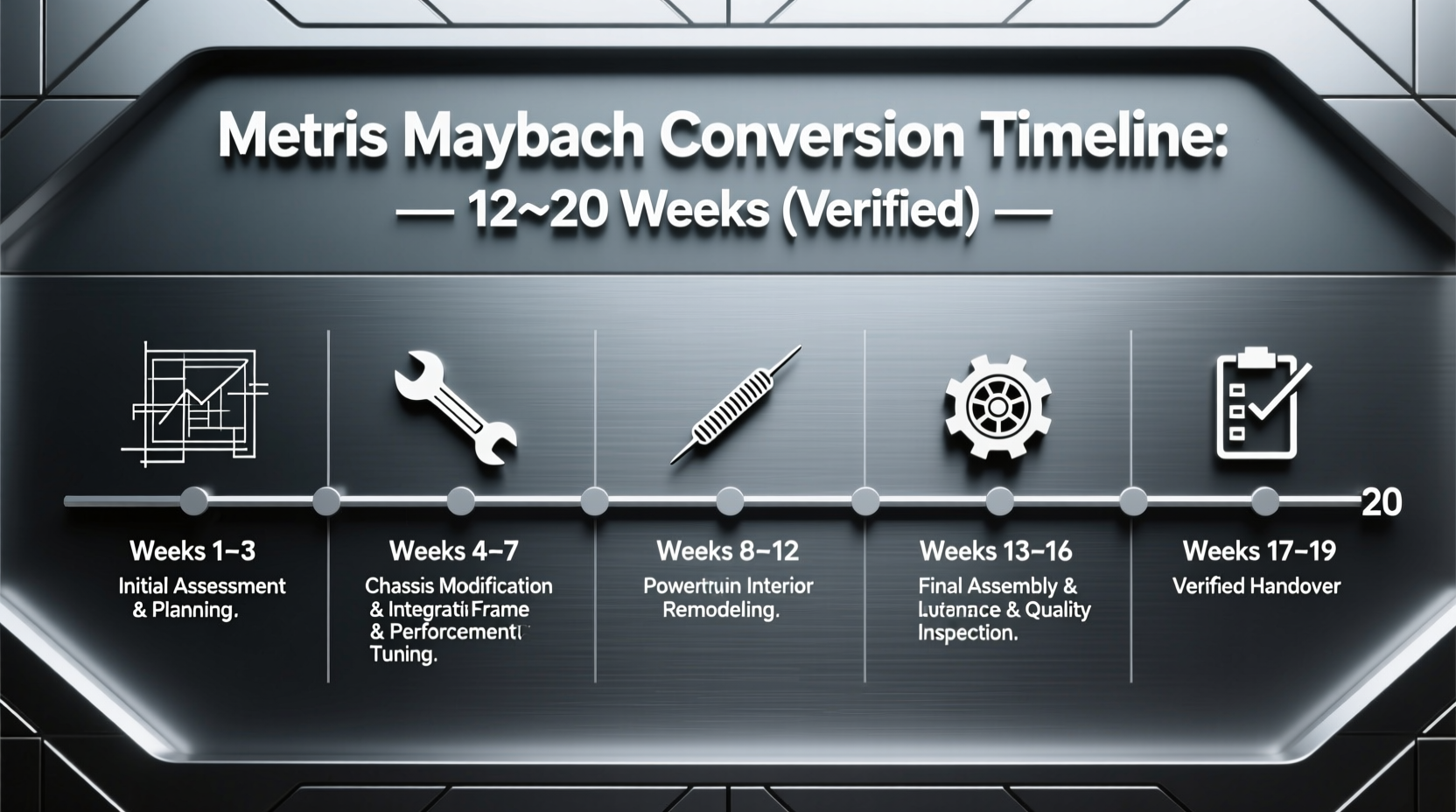 Metris Maybach Conversion Timeline: 12–20 Weeks (Verified)
