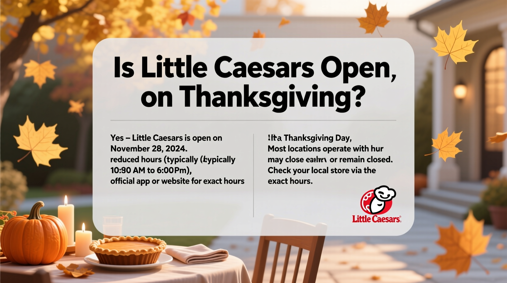 is little caesars pizza open on thanksgiving