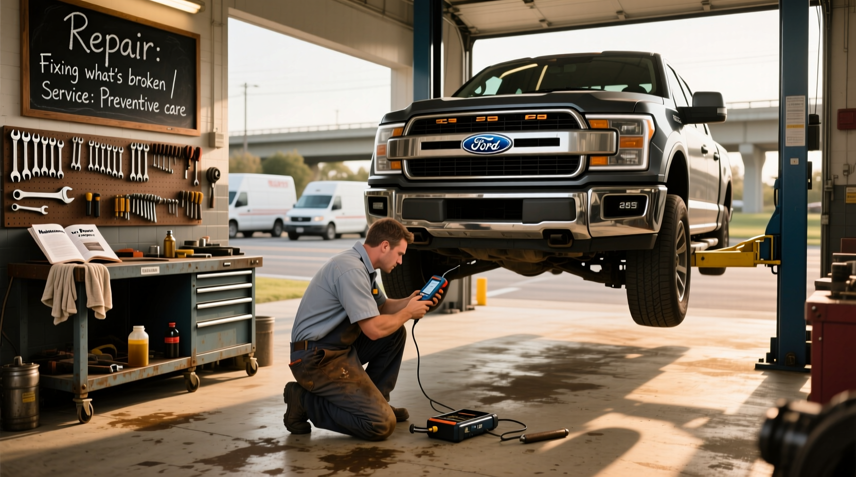 Pickup Truck Mechanic Guide: Service vs Repair