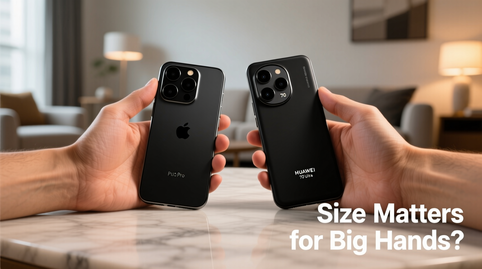 iphone or huawei for big hands does size really matter