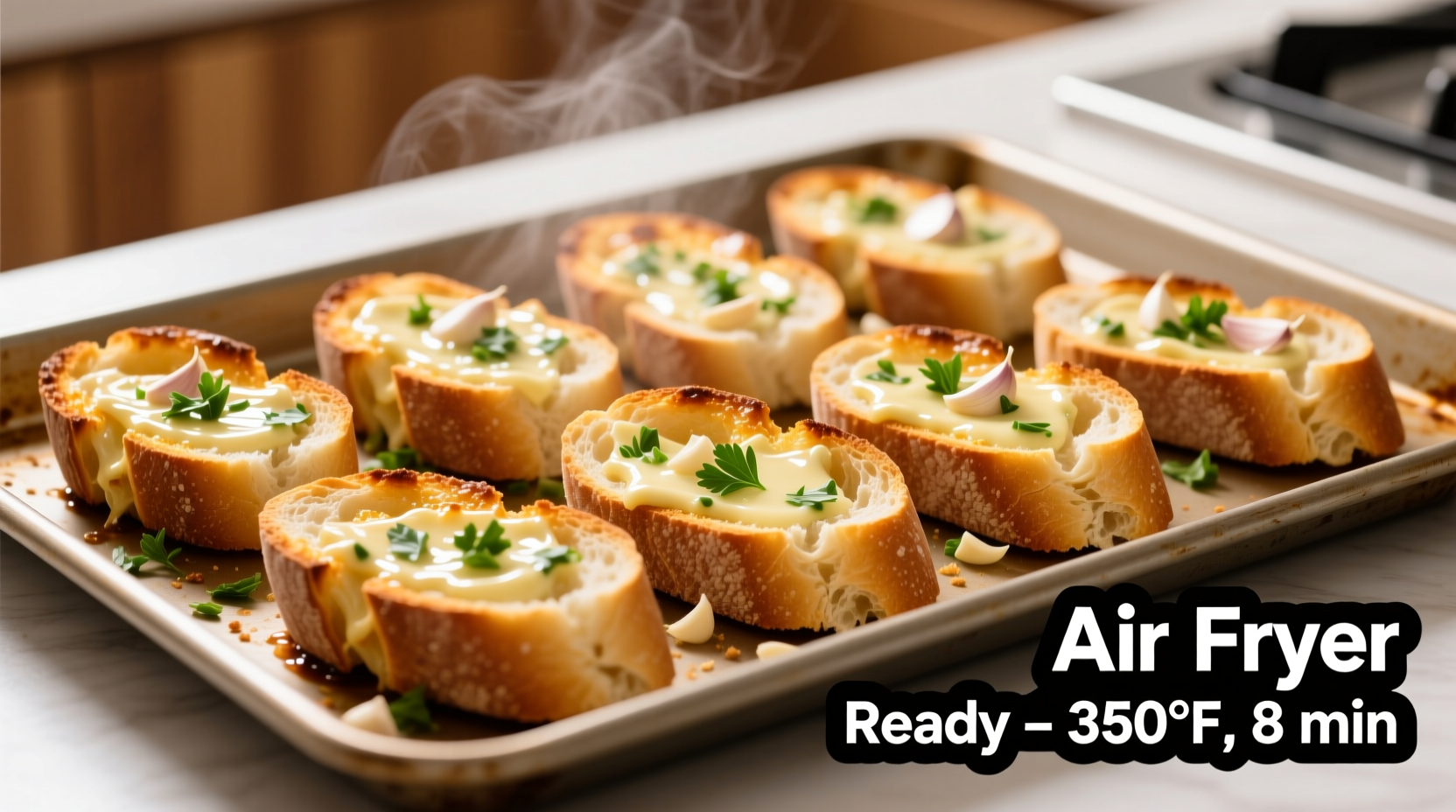 air fry garlic bread frozen