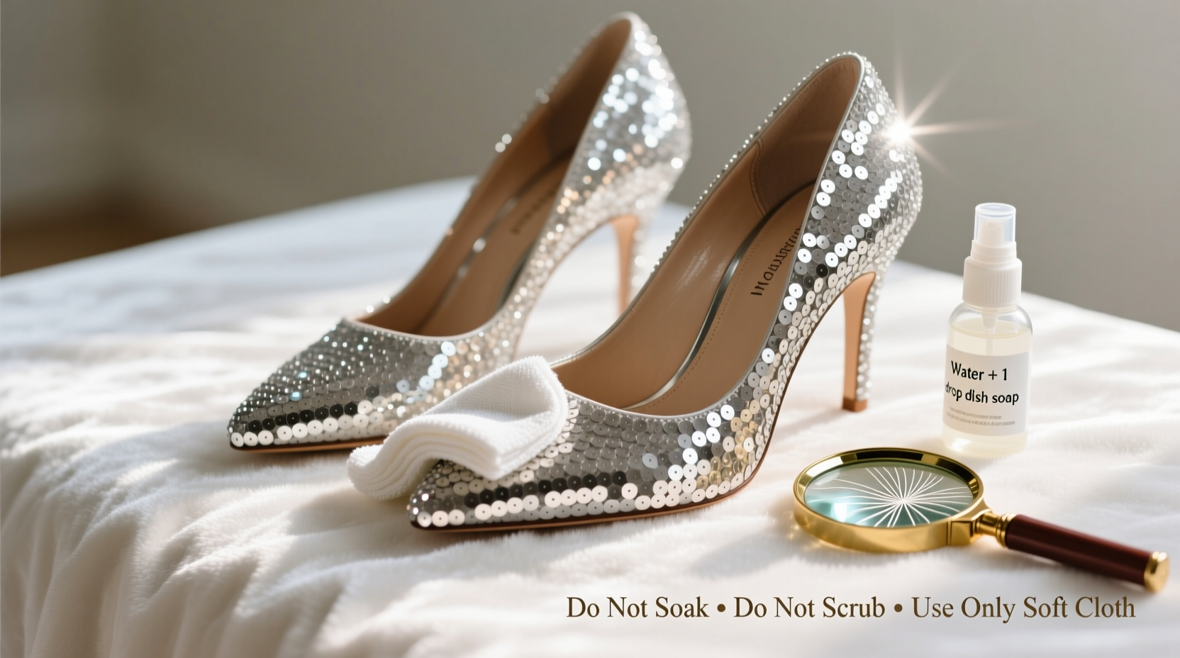 safe and simple techniques to clean sequin high heels without damage