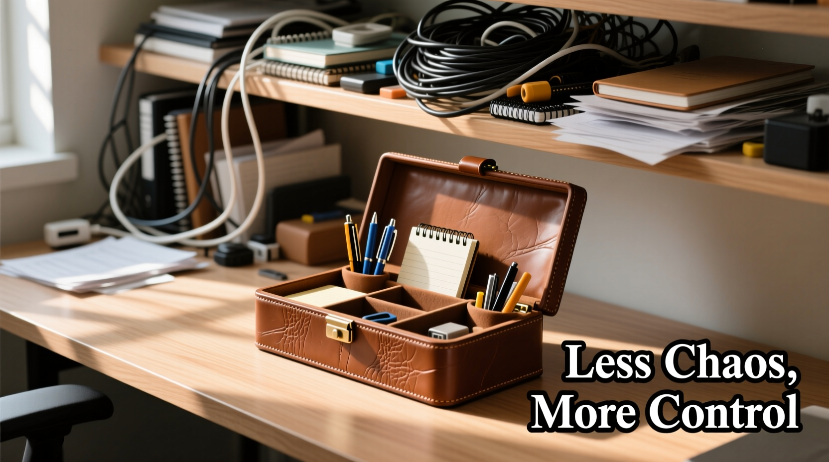 leather storage box vs desktop shelf which actually makes your desk less of a disaster zone