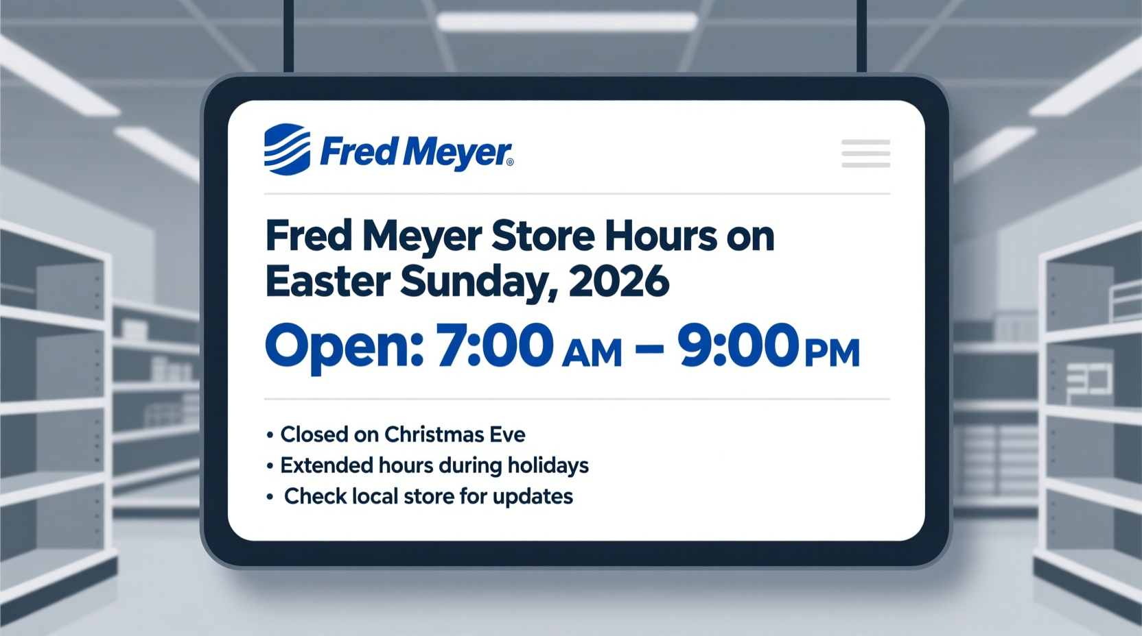 Is Fred Meyers Open On Easter