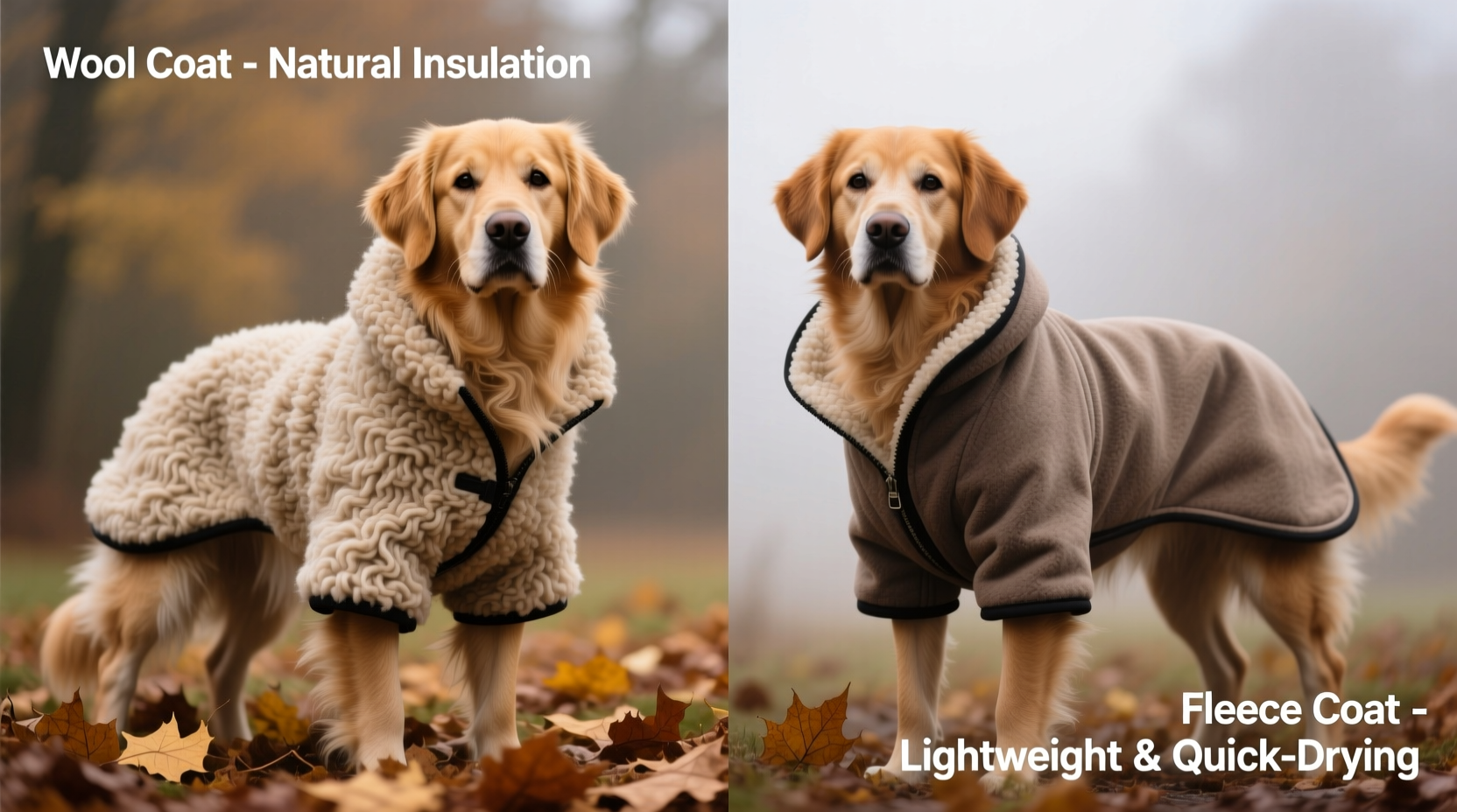 wool vs fleece dog coats which is actually warmer and better for your pup