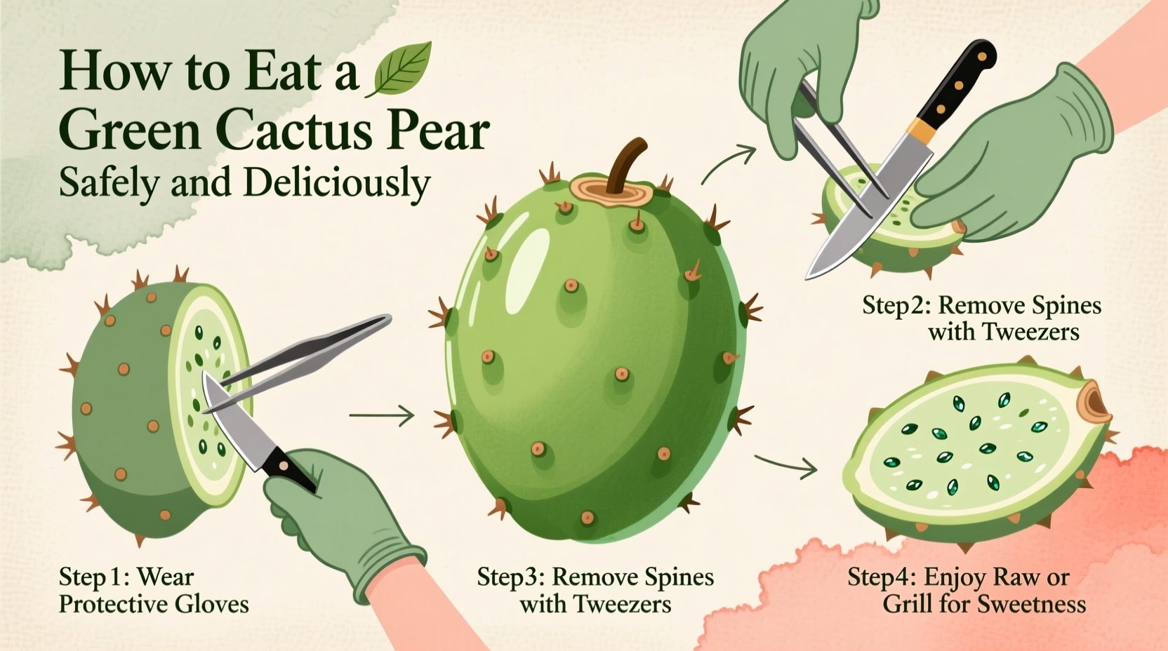 how to eat a green cactus pear