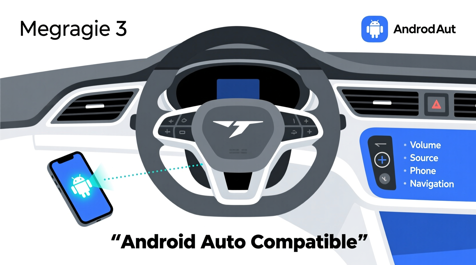megane 3 steering controls android auto
