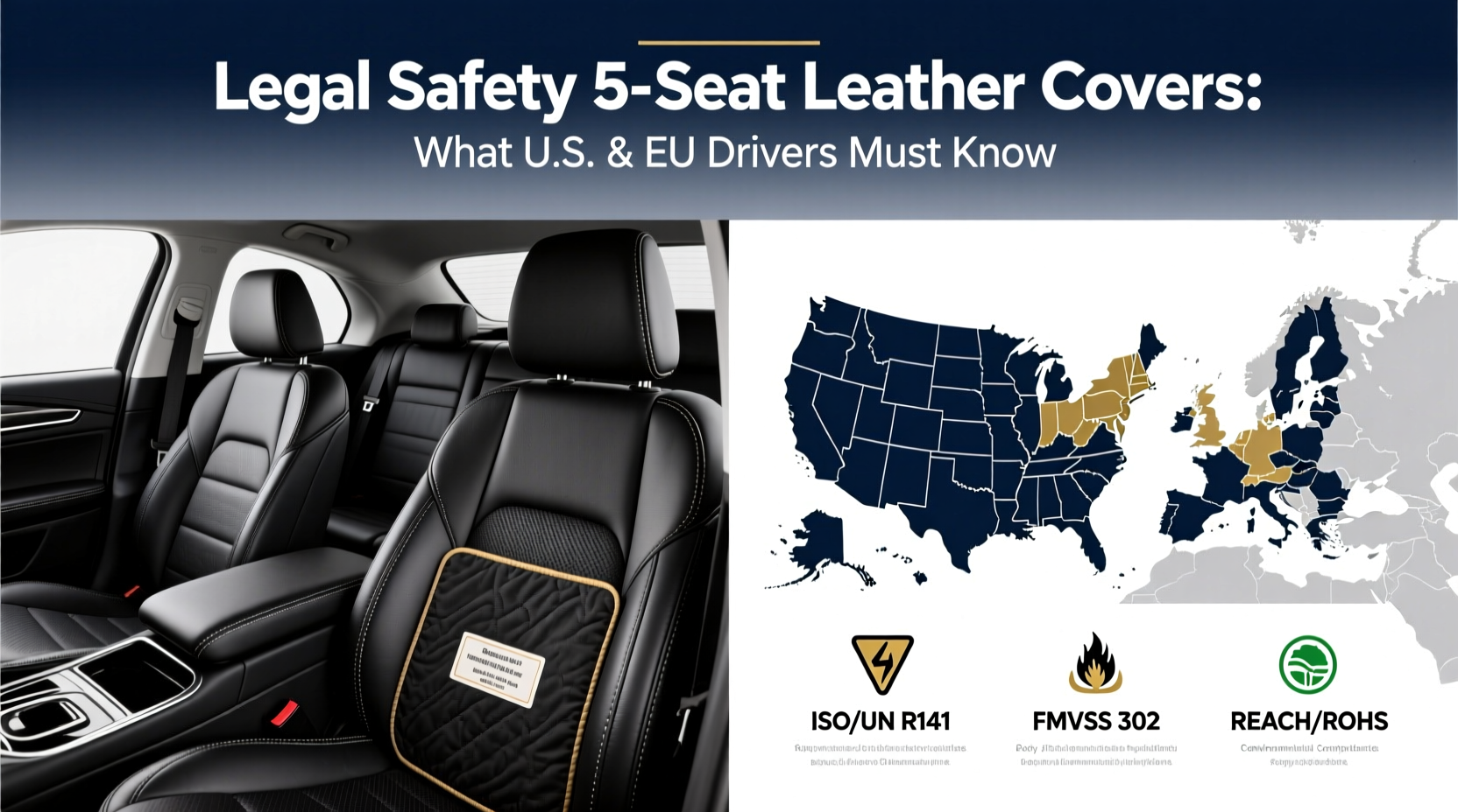 legal safety 5seat leather covers
