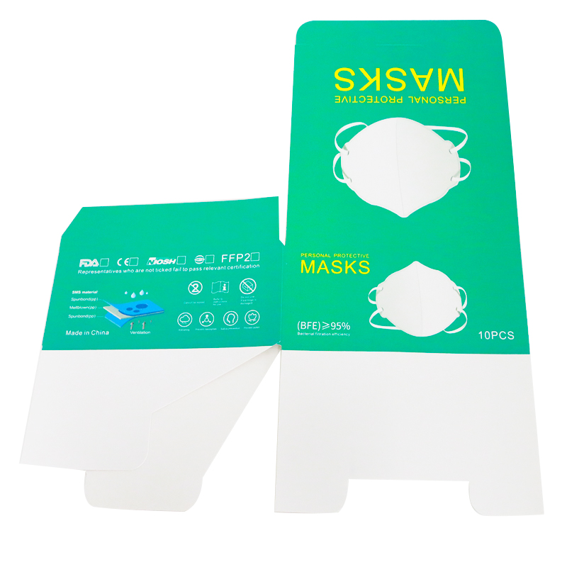 Custom Printed 50pcs Pack Medical Disposable Surgical Face Mask N95 N99 KN95 Mask Packaging Paper Box