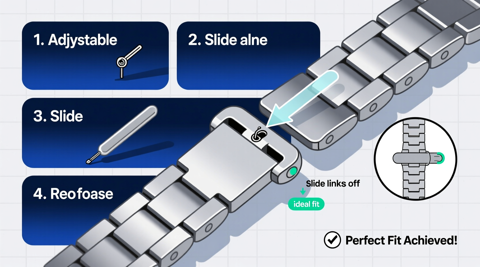 step by step guide to adjusting the length of your lia chain iwatch band for the perfect fit