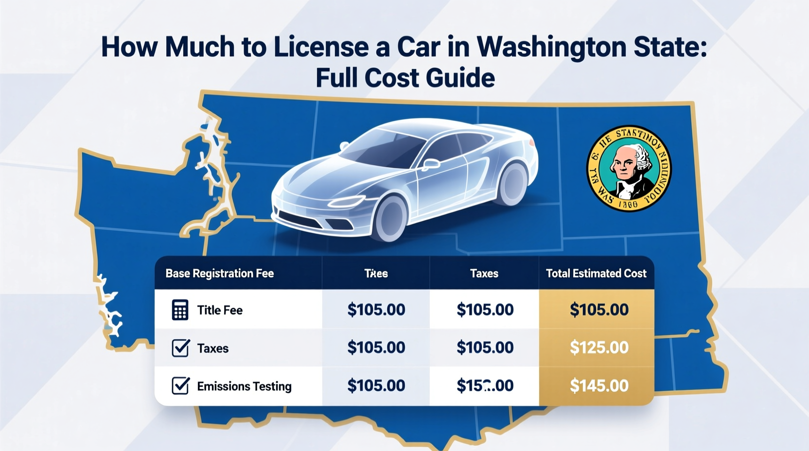 how much to license a car in washington state