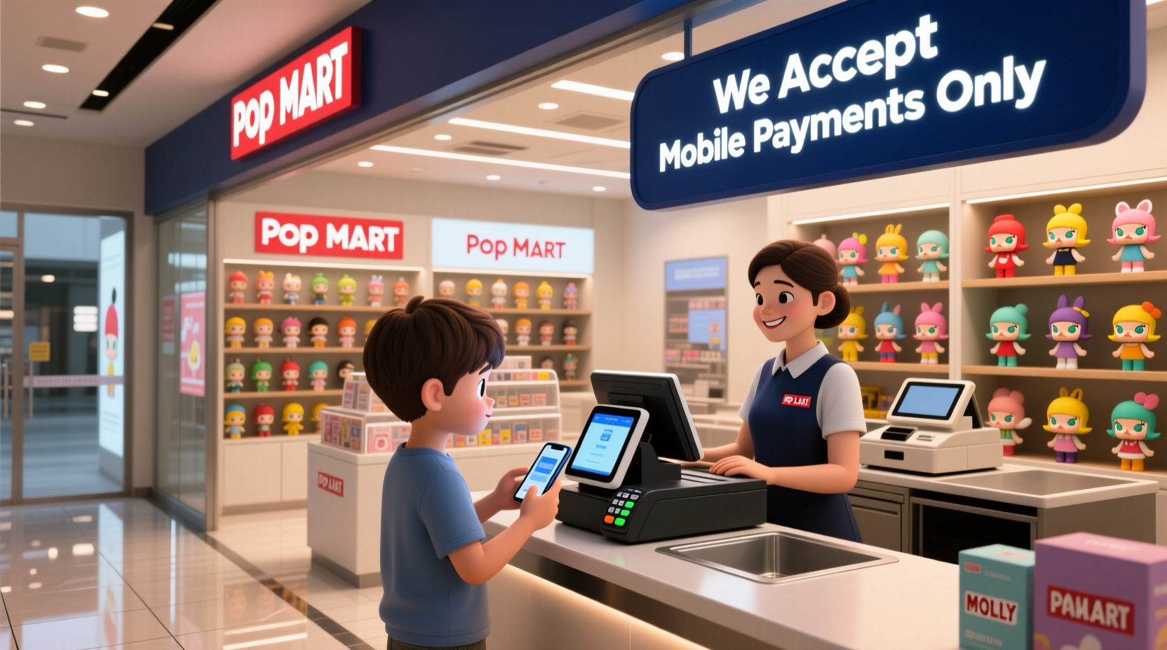 does pop mart take cash