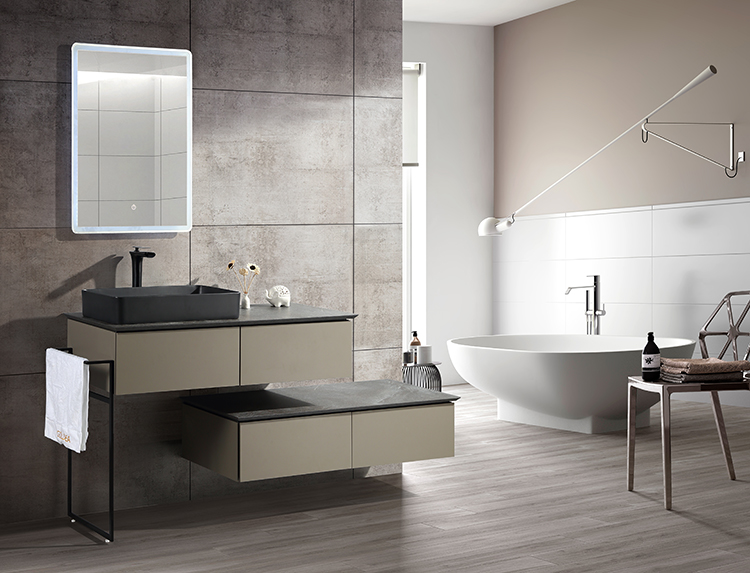 NEW black wall modern luxury bathroom furniture waterproof bathroom cabinet