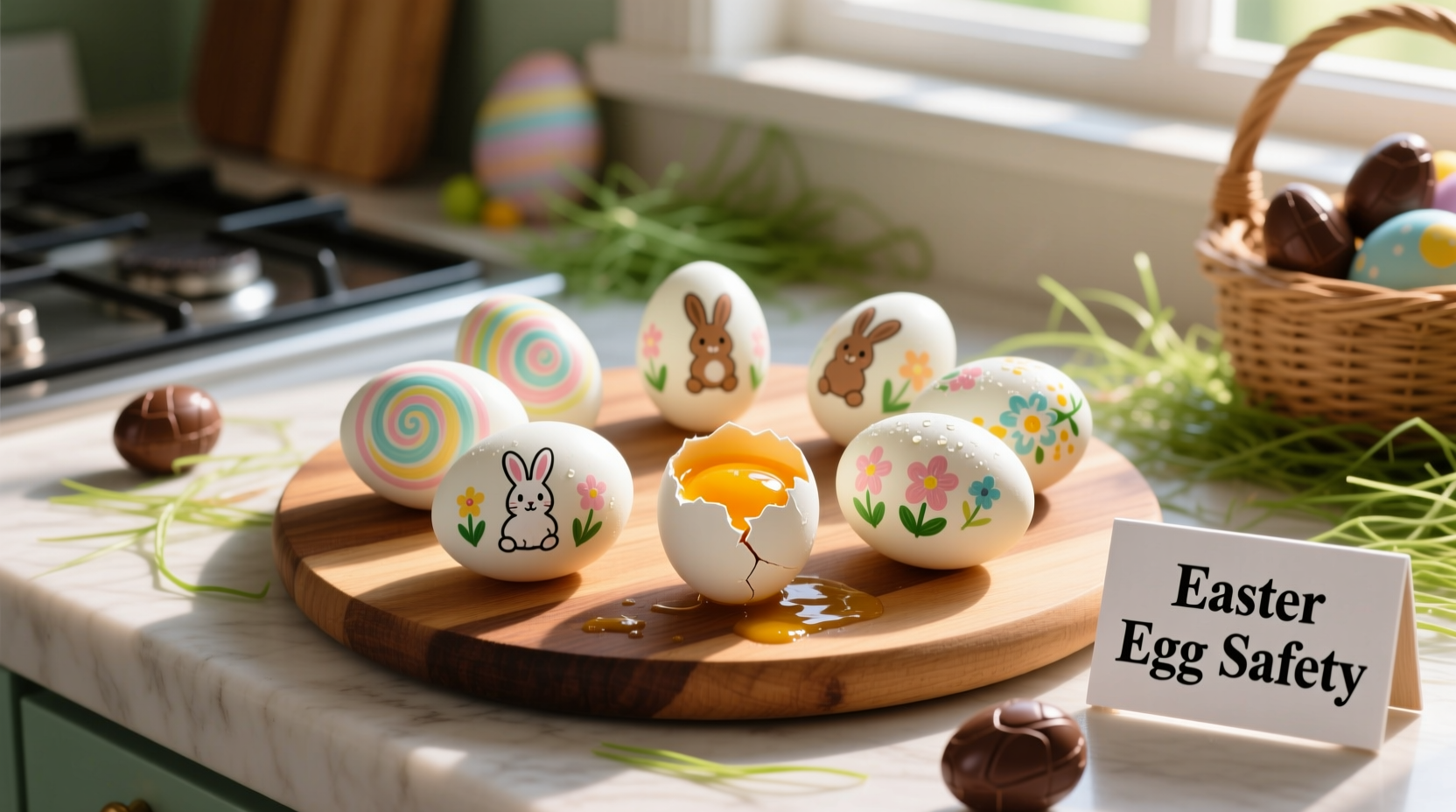 can you leave hard boiled easter eggs out