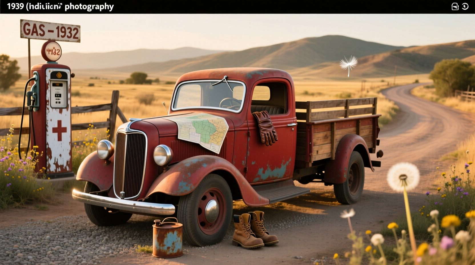 Side view of a 1932 Ford pickup truck at a classic car show