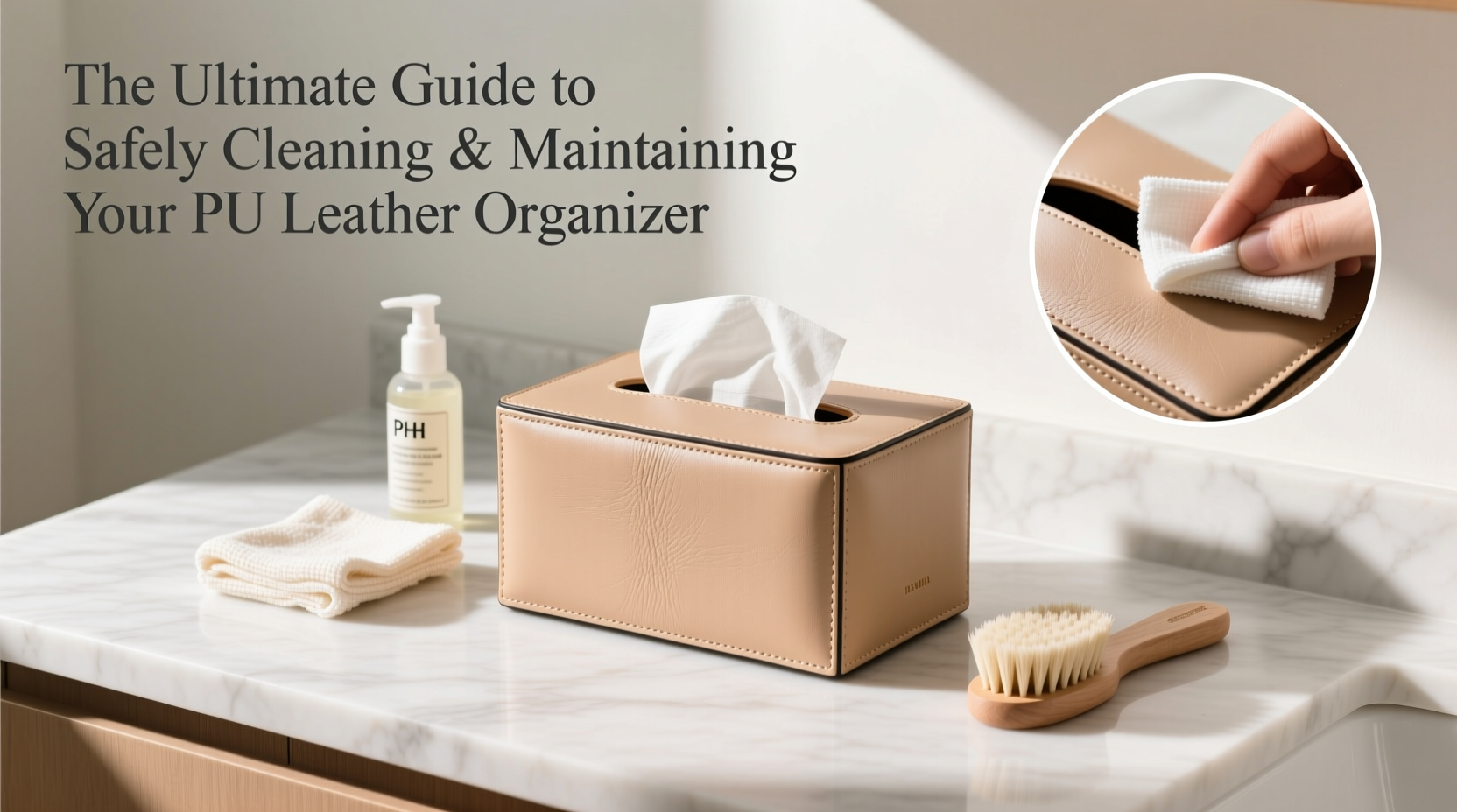 the ultimate guide to safely cleaning and maintaining your pu leather tissue box and organizer