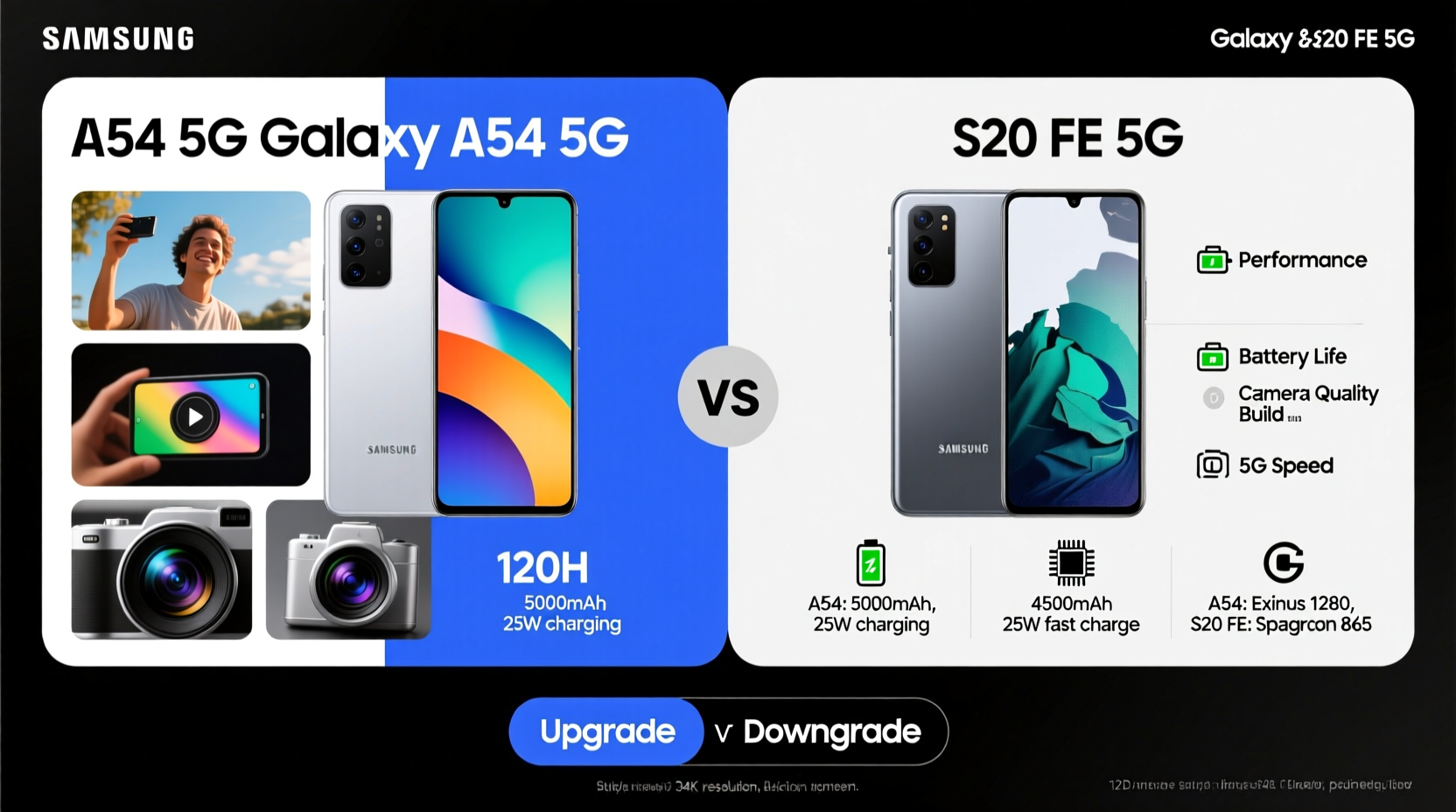 is the samsung a54 5g a worthy upgrade from the s20 fe 5g or is it a downgrade