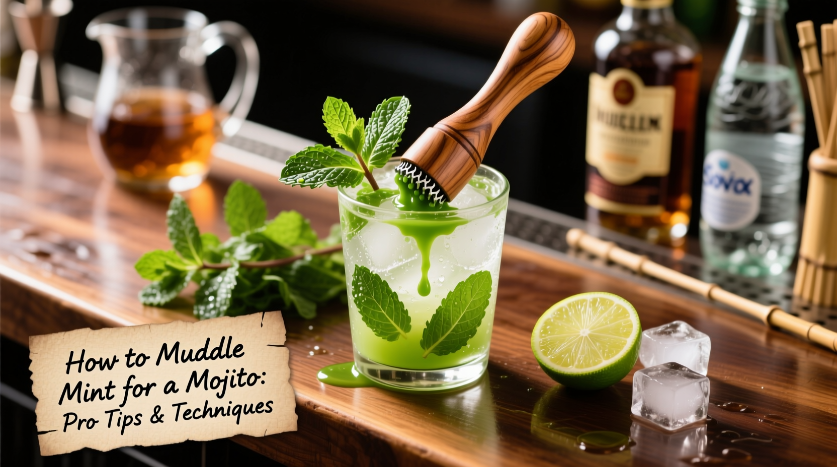 how to muddle mint for a mojito