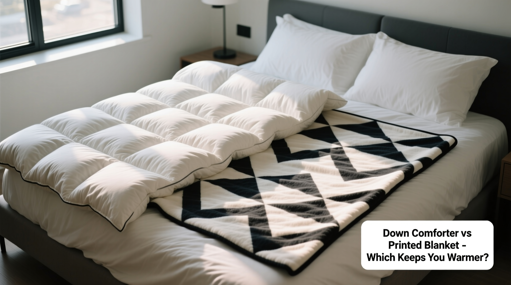 down comforter vs printed blanket which one actually keeps you warmer