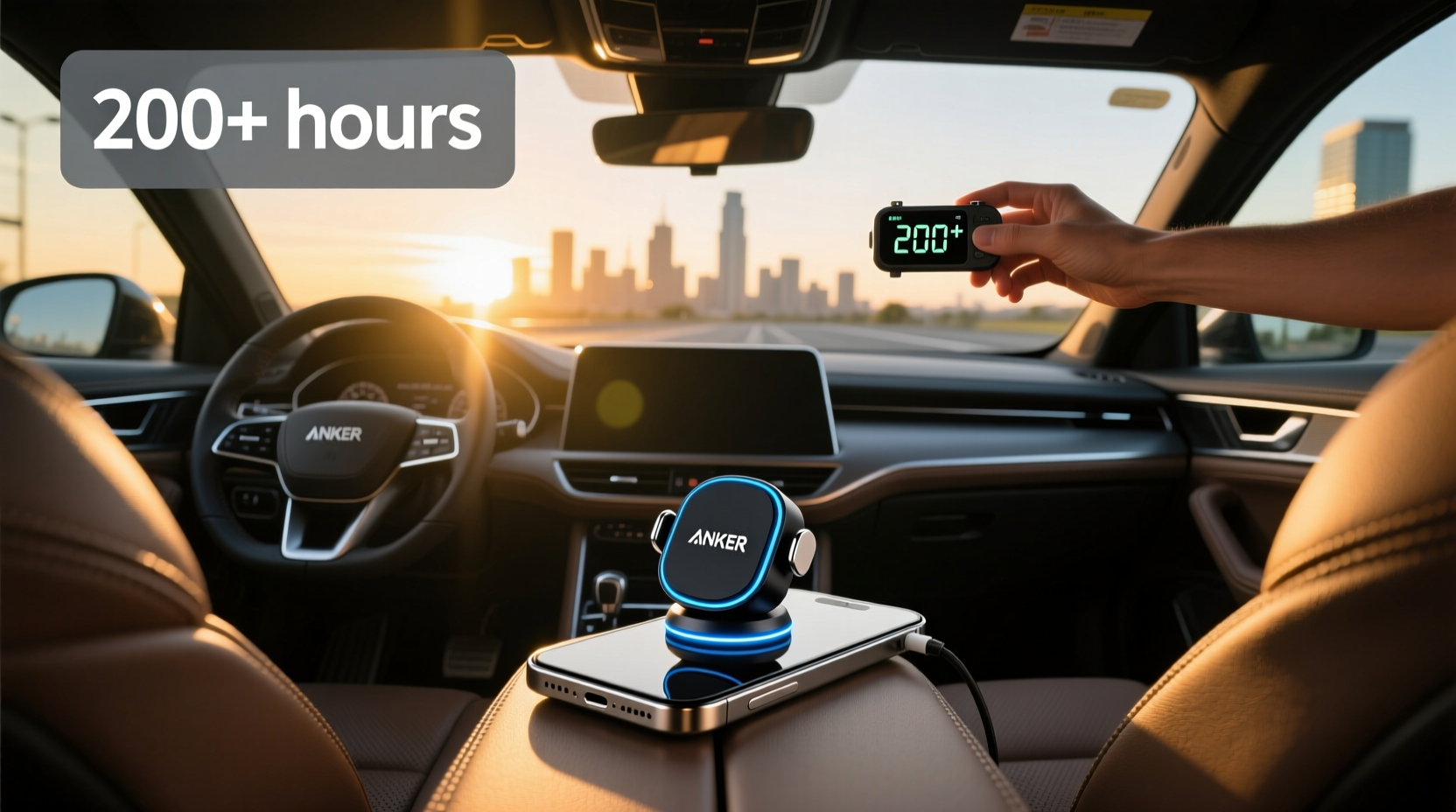 Anker nano wireless car charger mounted on vehicle air vent