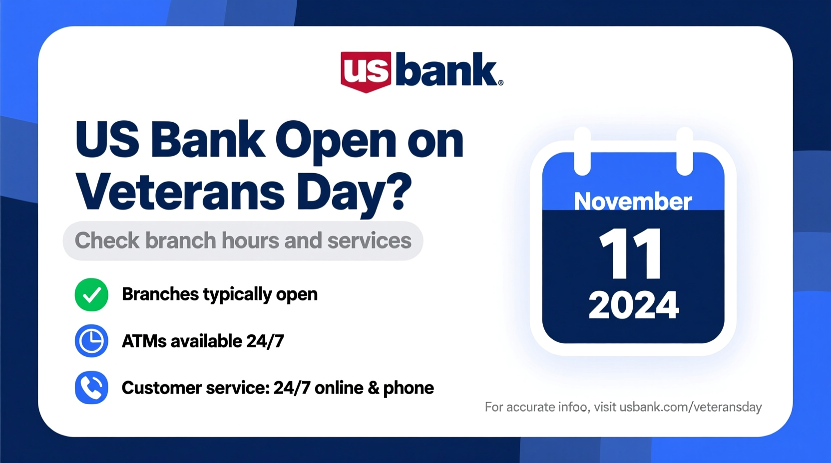 is us bank open on veterans day