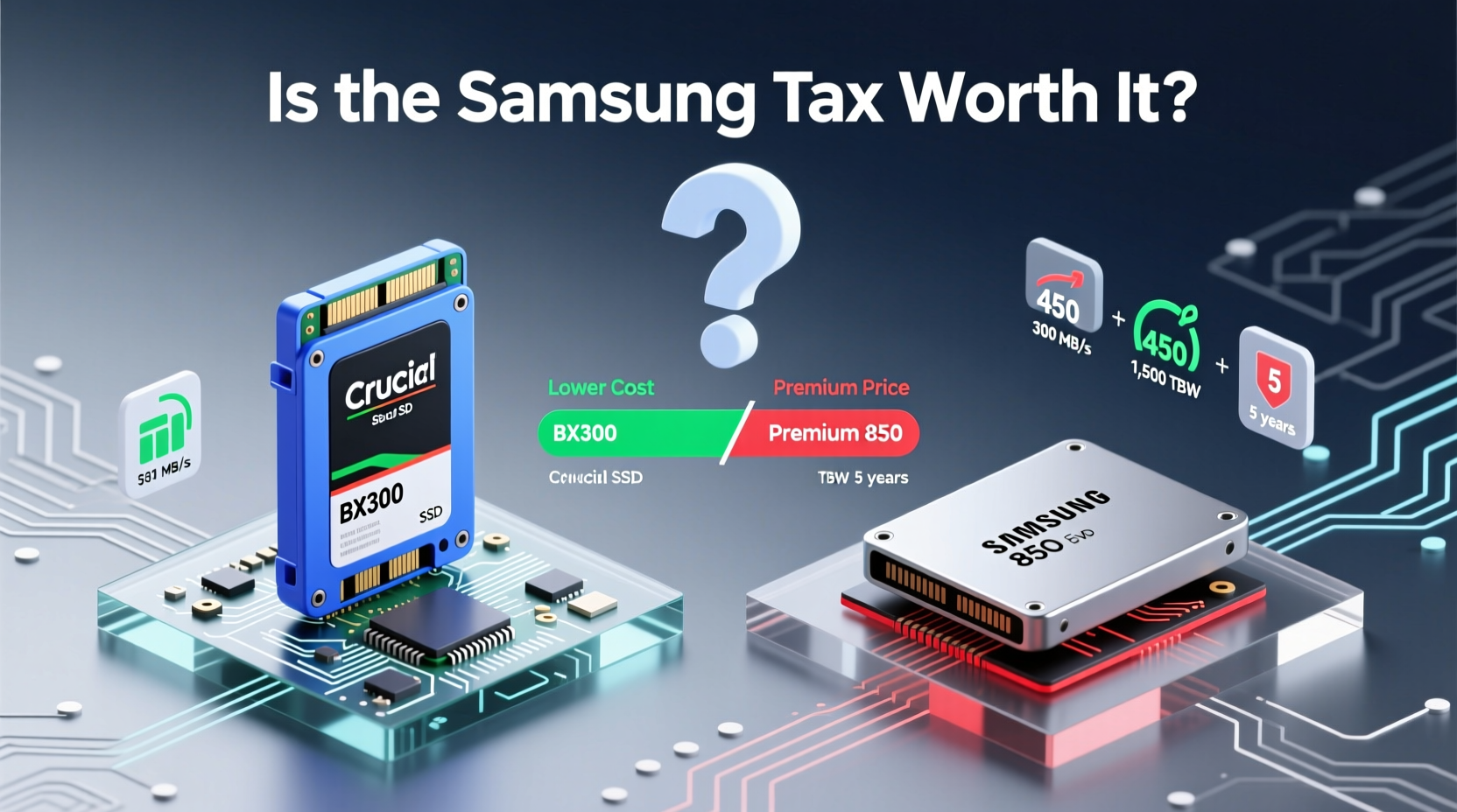 crucial bx300 vs samsung 850 evo is the samsung tax worth it