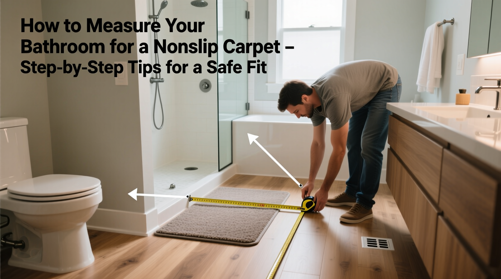 how to measure your bathroom for a nonslip carpet step by step tips for a safe fit