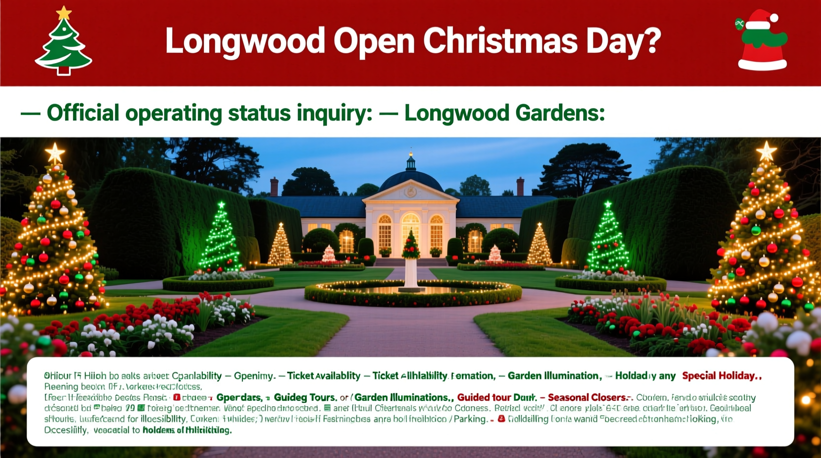 is longwood gardens open on christmas day