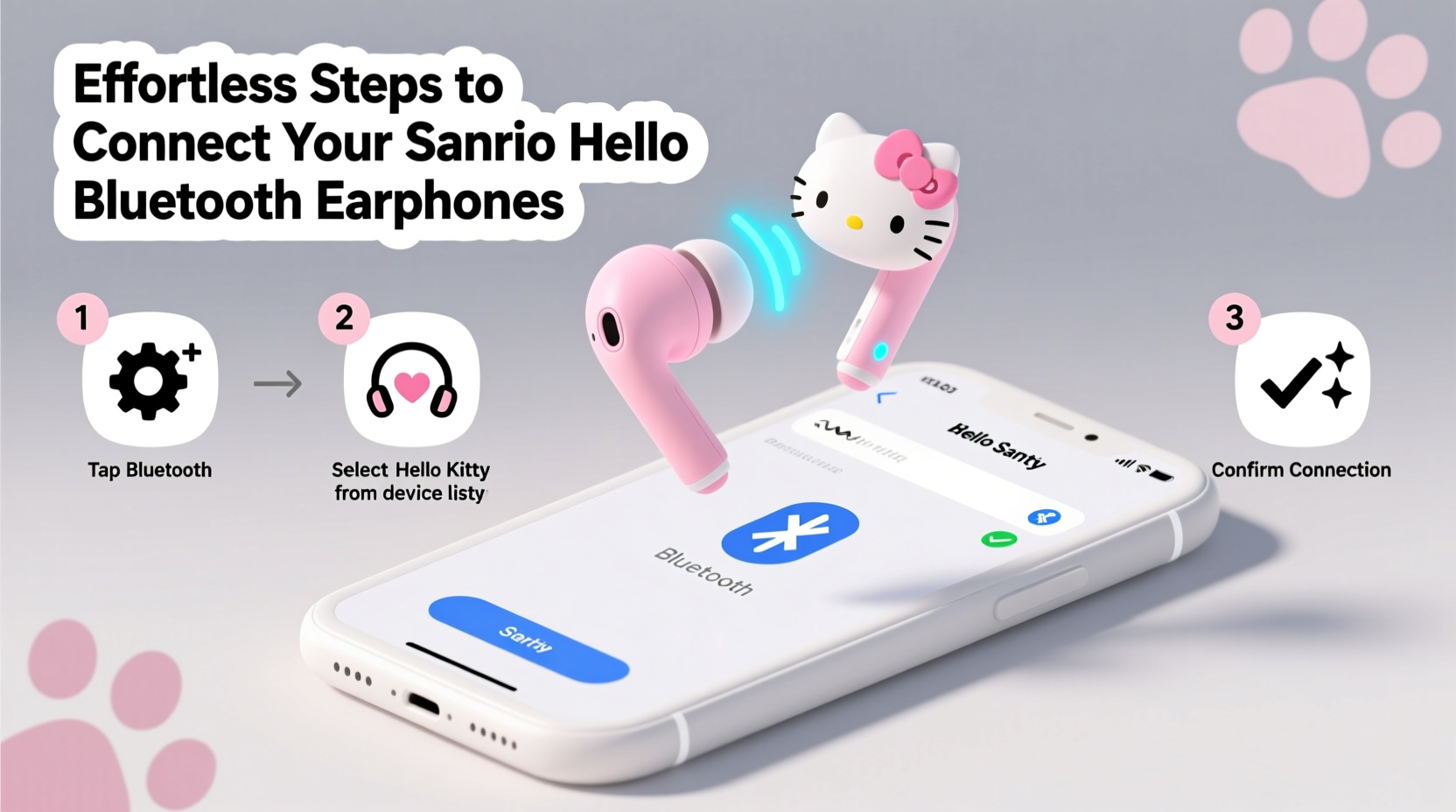 effortless steps to connect your sanrio hello kitty bluetooth earphones to any smartphone