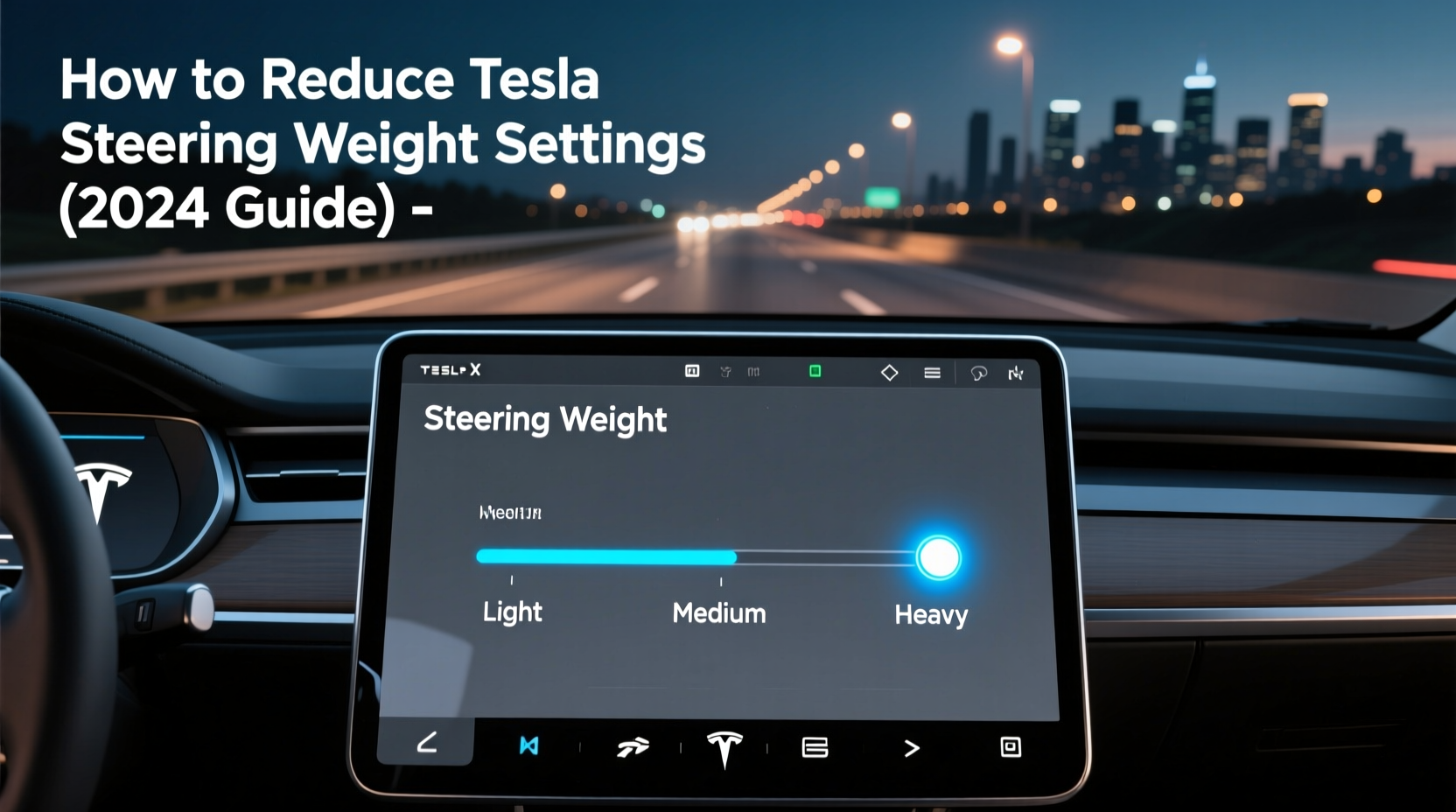 reduce tesla steering weight settings