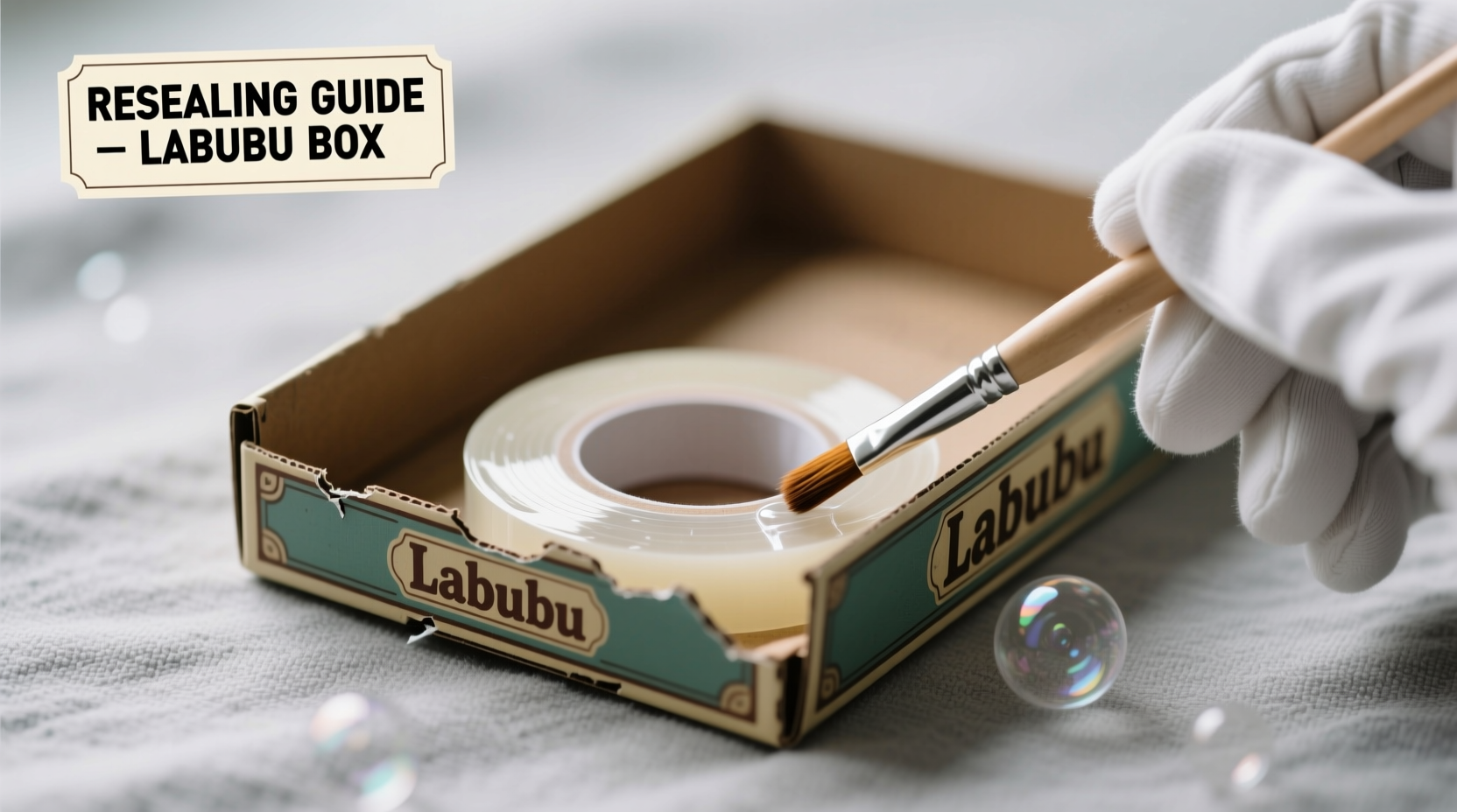 how to reseal bottom of labubu box