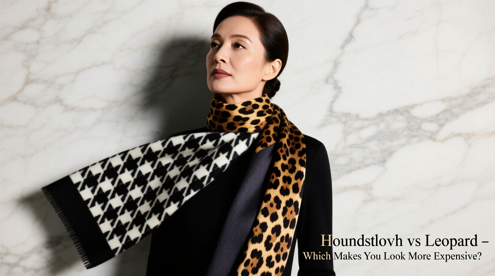 houndstooth vs leopard scarf which pattern makes you look more expensive