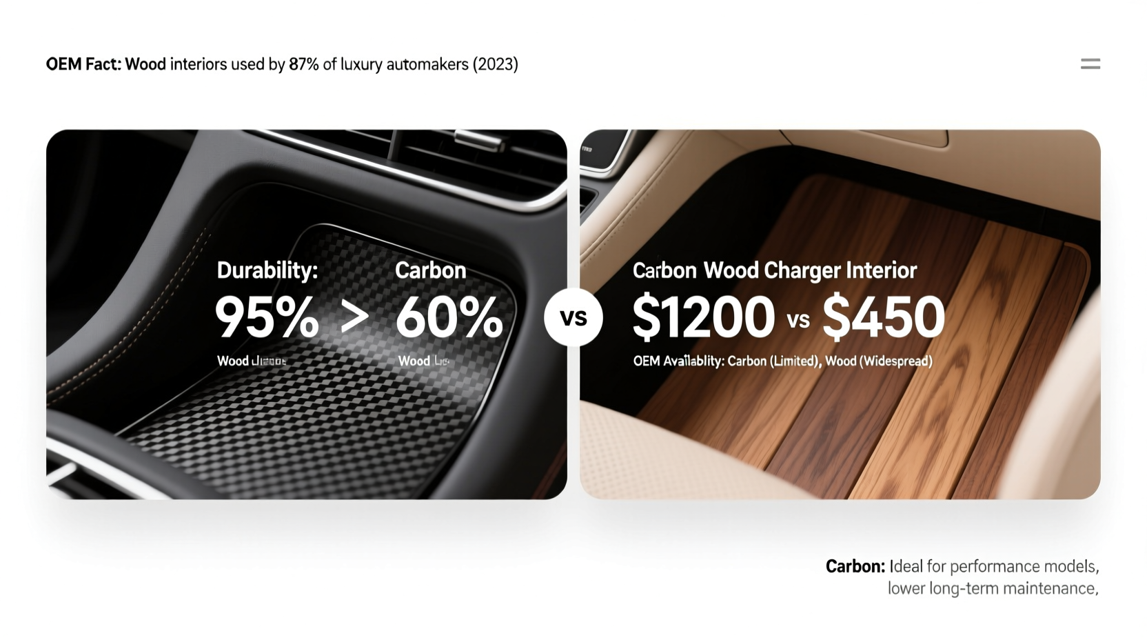 carbon vs wood charger interior
