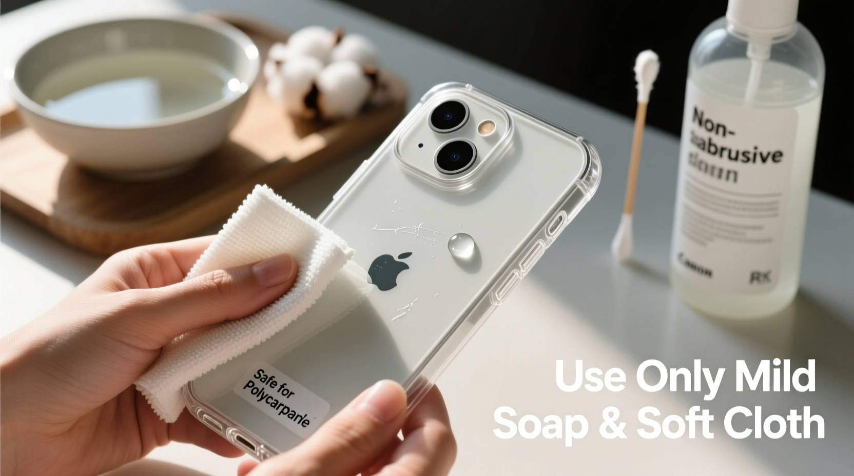 effective and safe methods to clean a clear hard phone case without damage