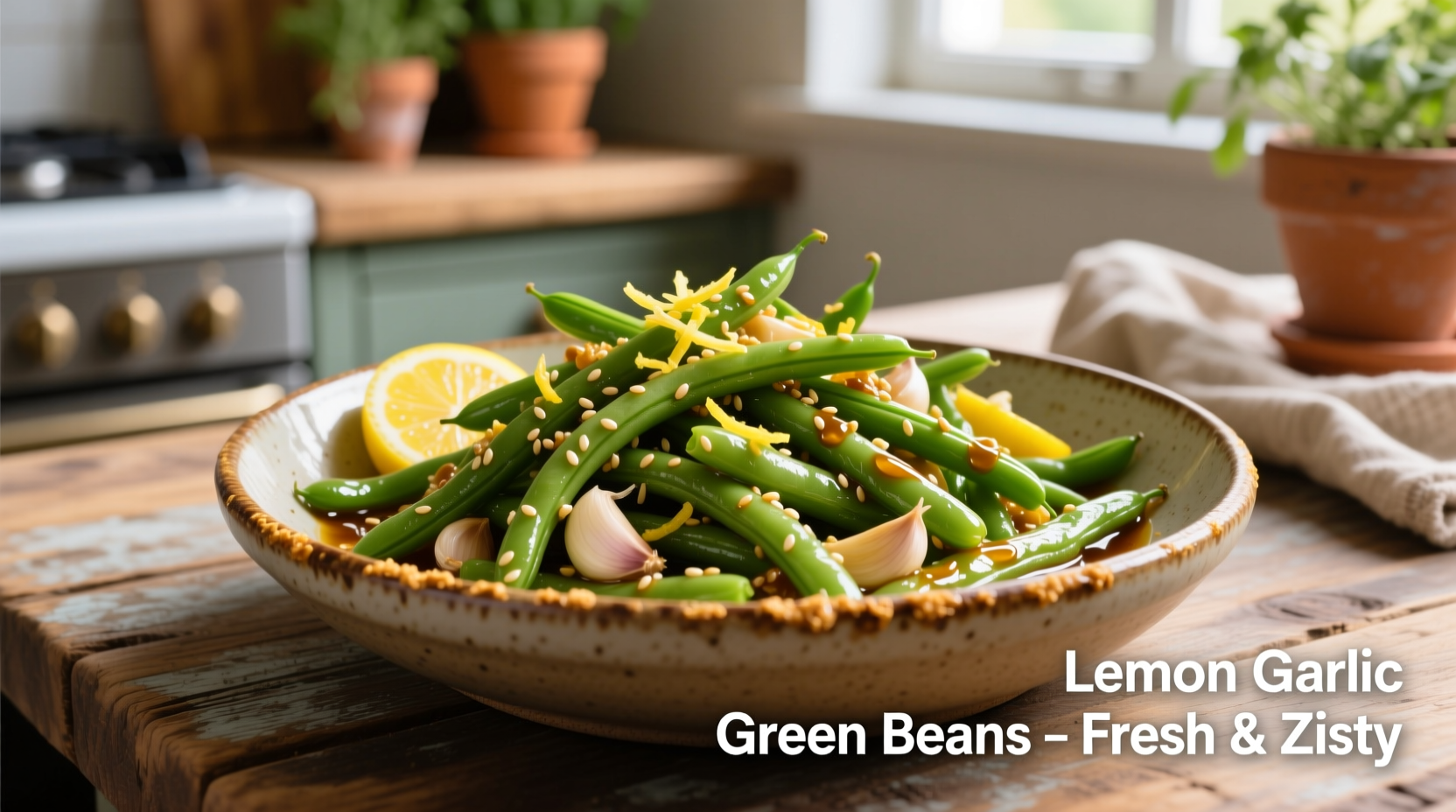 green beans lemon and garlic