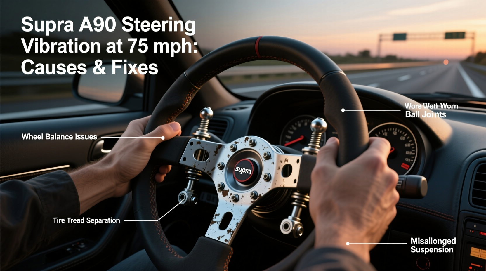 supra a90 steering vibration 75mph