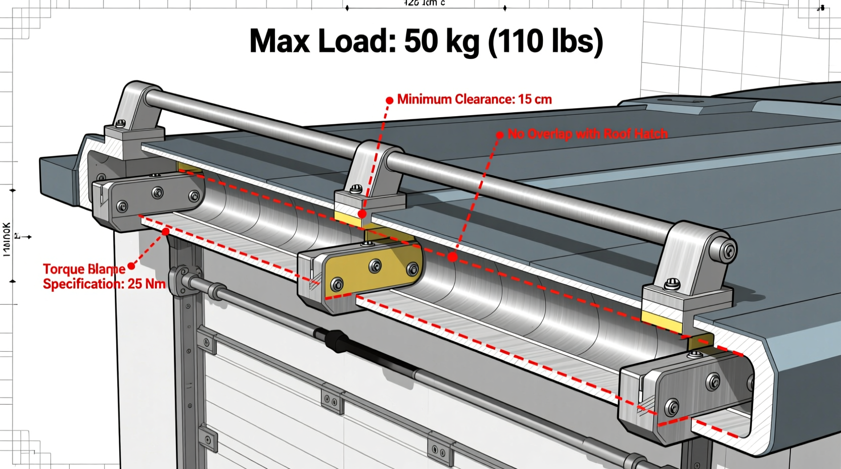 harrier roof rail limitations